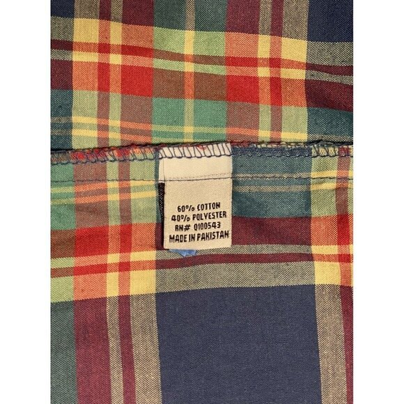 EVOLUTION Women's Button Up Plaid Shirt Plus-size 3XL Long Sleeves Elbow Patches - Picture 6 of 11